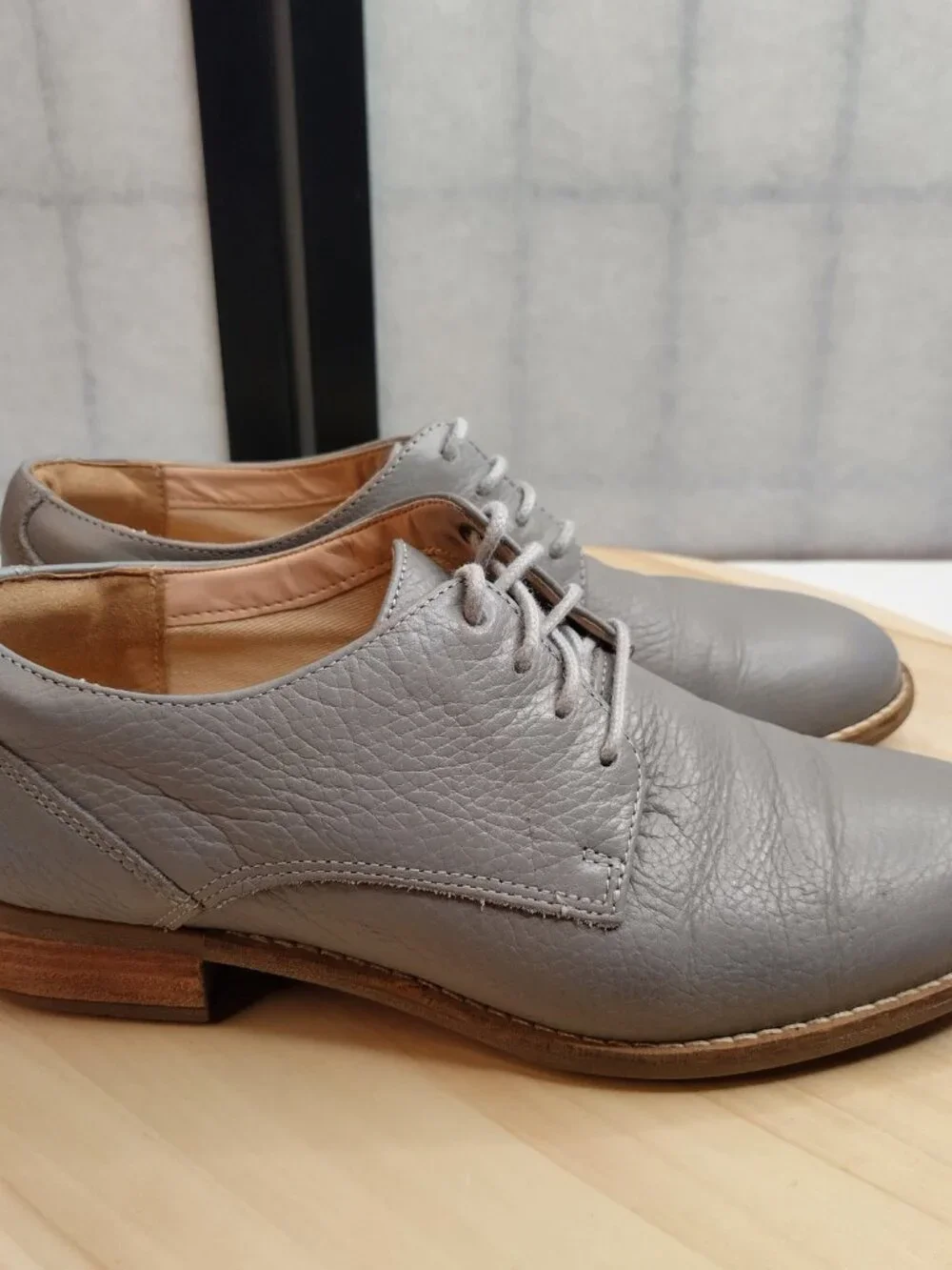 Clarks Netley Bloom Leather Gray Oxfords Women US 6.5M